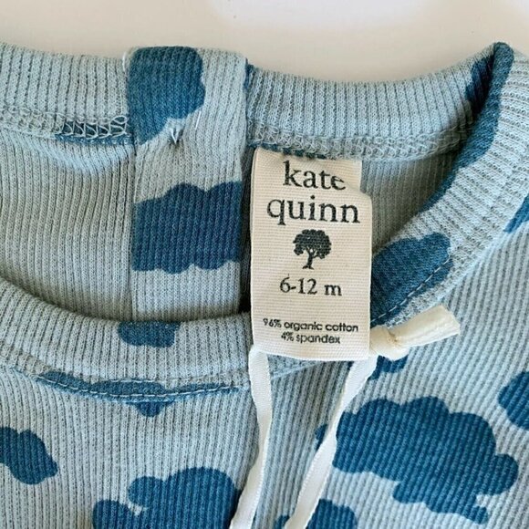 Kate Quinn Organics Long Sleeve Triple Ruffle Bodysuit, Cloud Scatter, 6 12 18 M - Picture 4 of 8